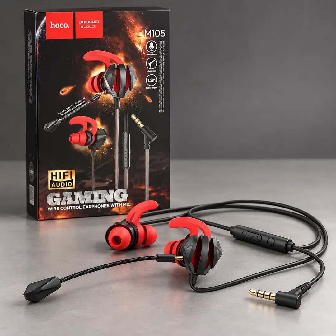 Hoco M105 Sharp Wired Gaming Earphones with Mic