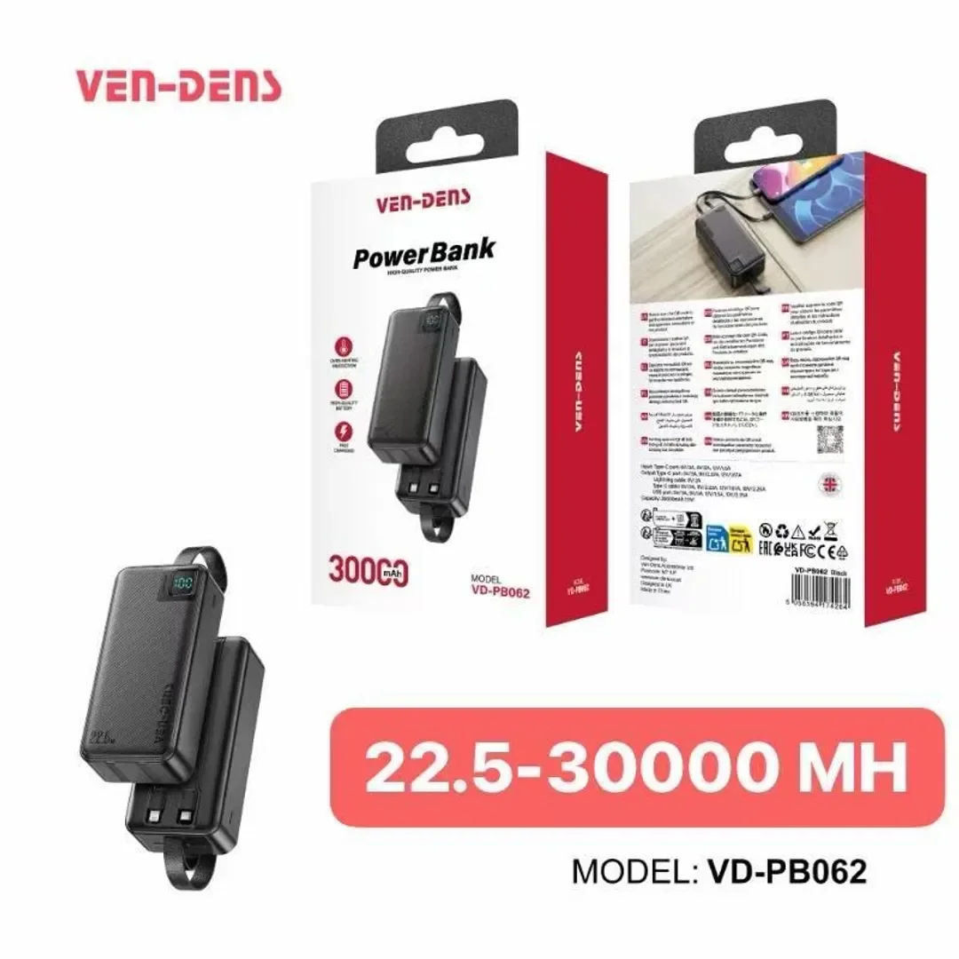 Ven-Dens VD-PB062 Power Bank 30000mAh