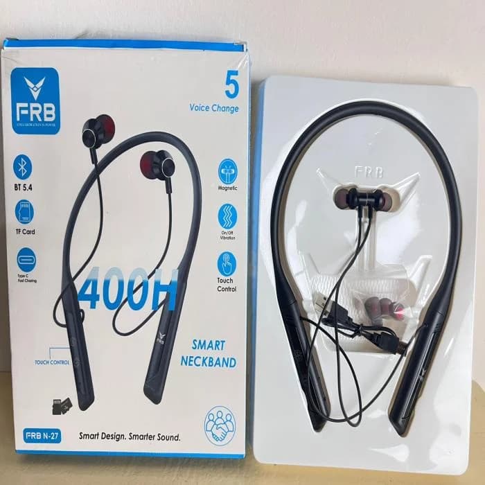 FRB N27 Wireless Neckband (Bluetooth 5.3, Voice Changer, TF Card Slot
